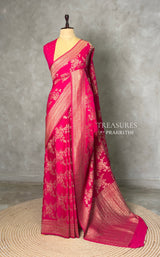 Rani Pink Banarasi georgette Saree - PBRFA1B