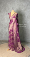 Dark Lavender Banarasi georgette Saree - PBRFA1F