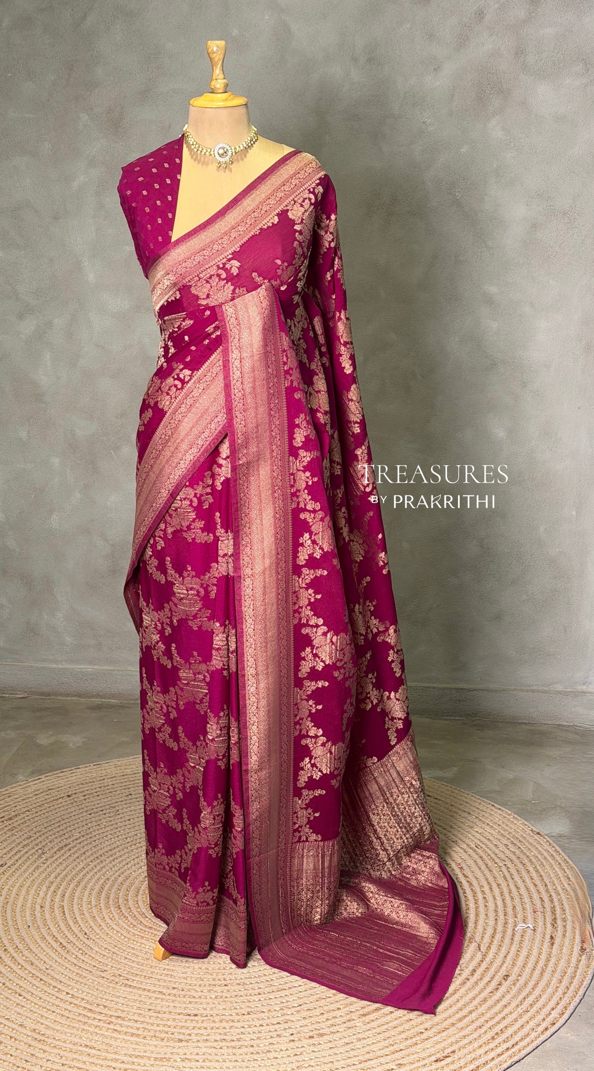 Wine Banarasi georgette Saree - PBRFA1G