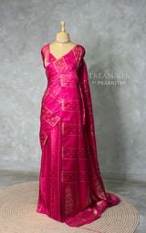 Rani Pink Banarasi Satin silk Saree - PBRMM2