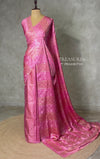 Pink Green Banarasi Satin silk Saree - PBRMM2E