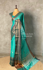 Aqua Blue semi silk saree - PIH88B