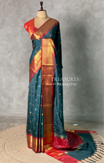 Green and Red semi silk saree - PIH88C