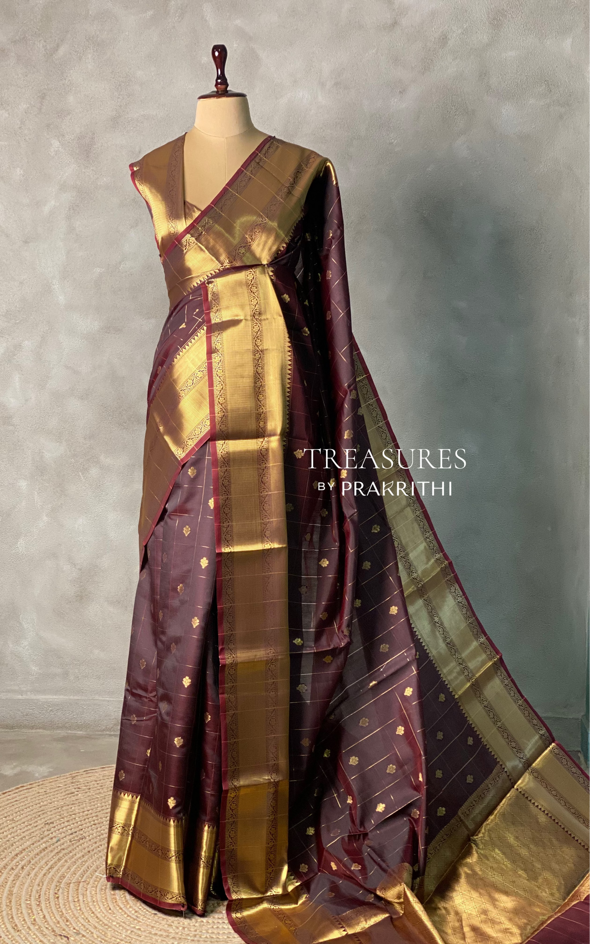 Brown semi silk saree - RUK44AA
