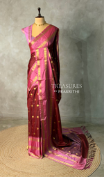 Maroon and Pink semi silk saree - PIH88E