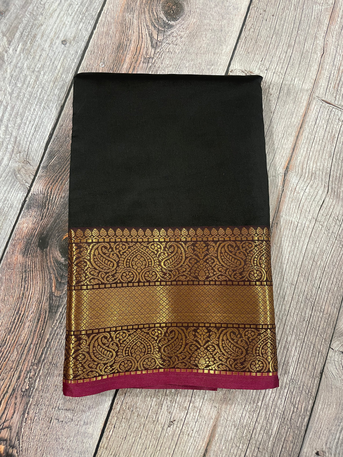 Black and Purple kanchipuram soft silk saree - PSSS20