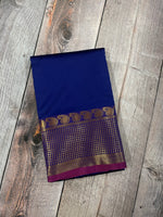 Navu blue and Purple kanchipuram soft silk saree - PSSS21