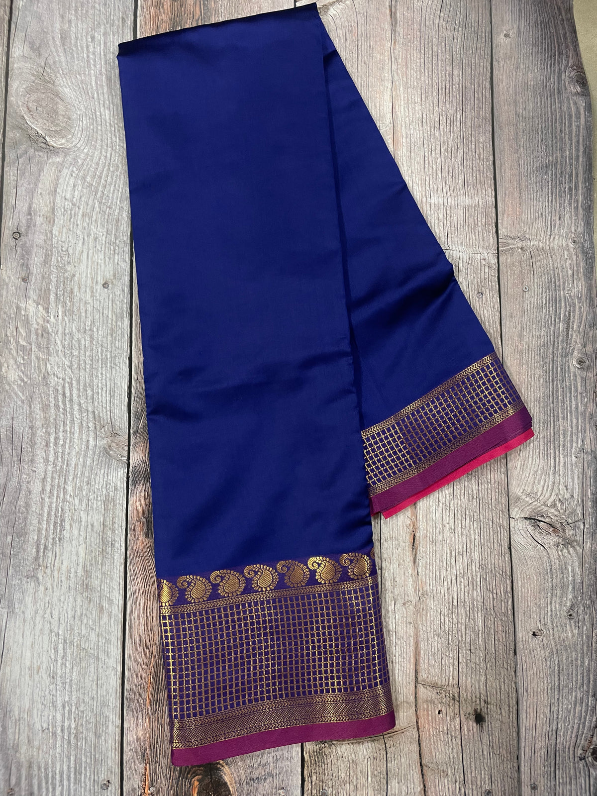 Navu blue and Purple kanchipuram soft silk saree - PSSS21