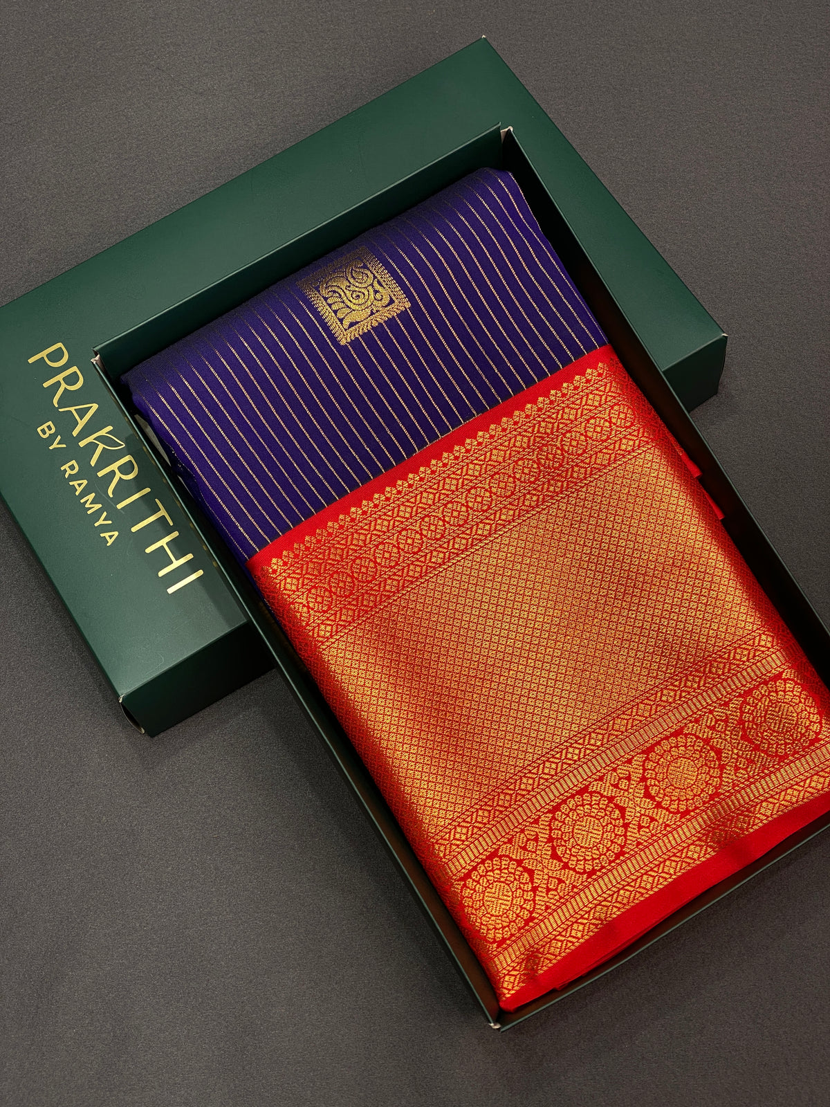 violet and red silk saree- PSS061A