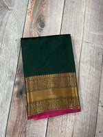 Dark green and purple kanchipuram soft silk saree - PSSS1