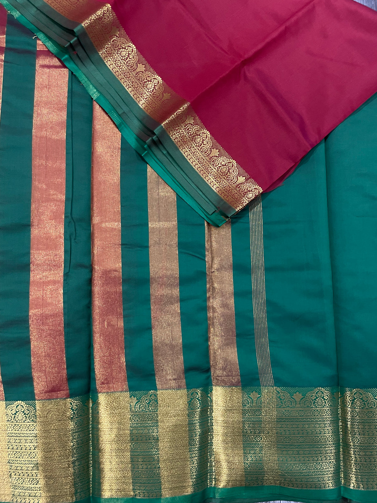 maroon and green kanchipuram soft silk saree - PSSS2