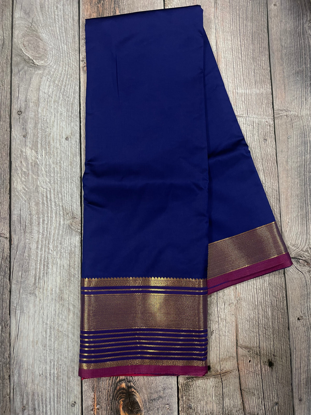 navy blue and purple kanchipuram soft silk saree - PSSS3