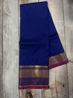 navy blue and purple kanchipuram soft silk saree - PSSS3