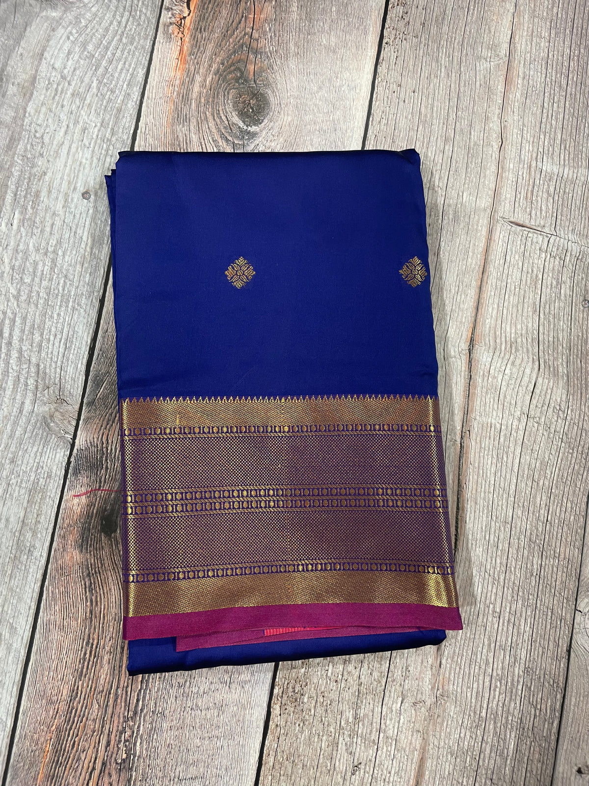 Navy blue and purple kanchipuram soft silk saree - PSSS4