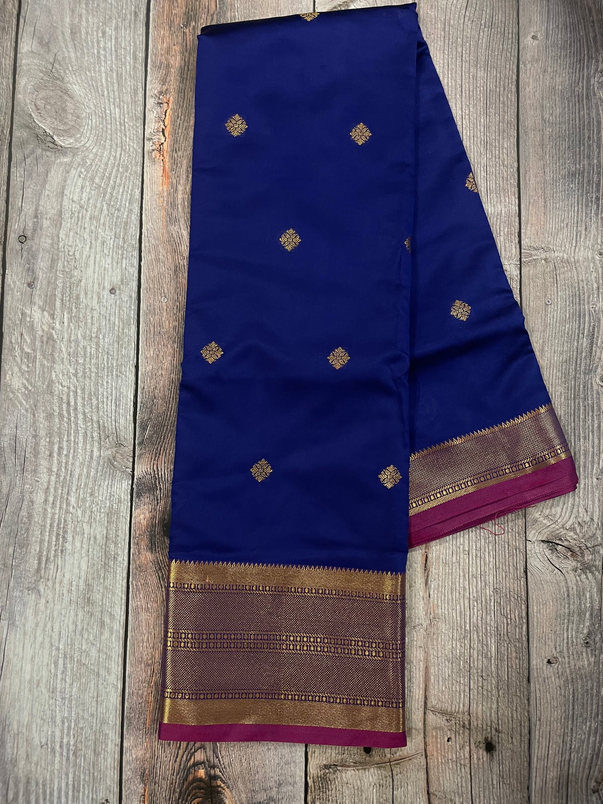 Navy blue and purple kanchipuram soft silk saree - PSSS4