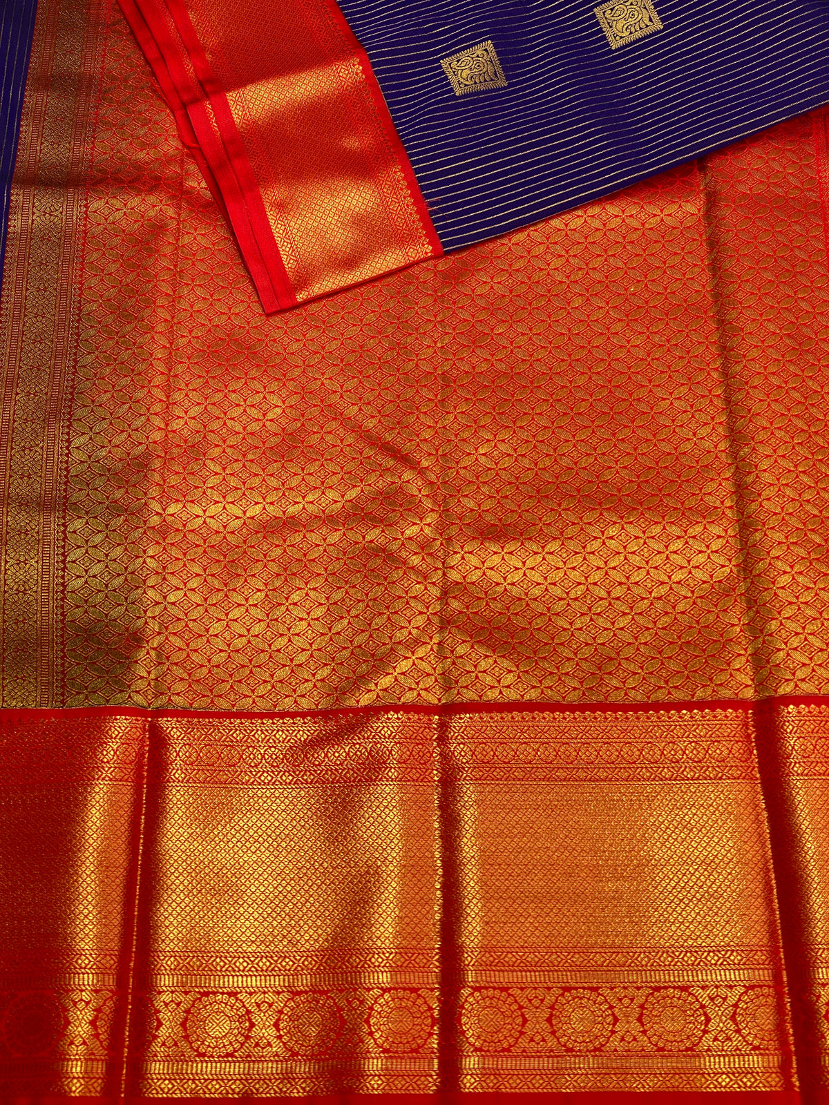violet and red silk saree- PSS061A