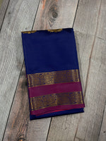 Navy blue and purple kanchipuram soft silk saree - PSSS5