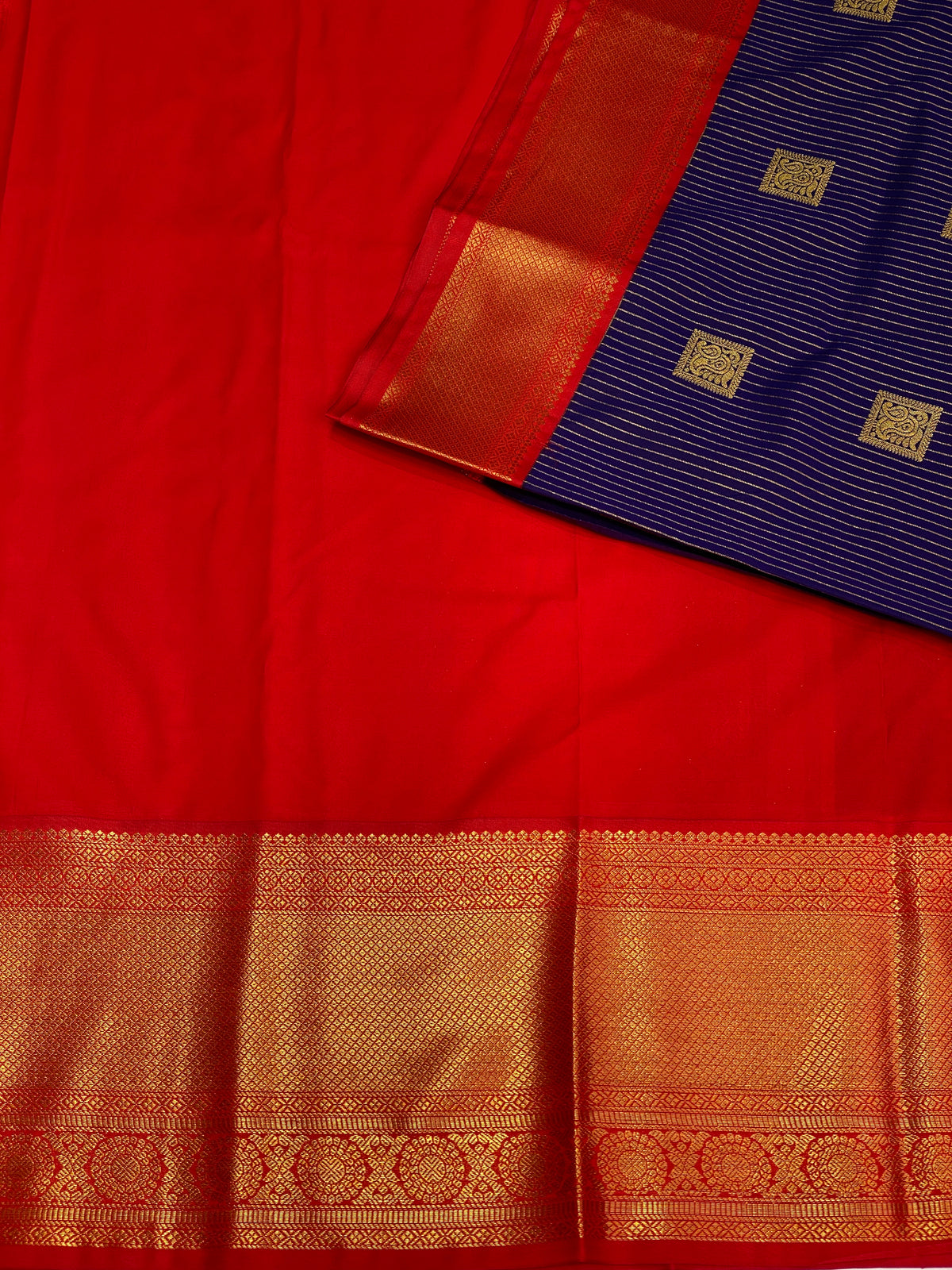 violet and red silk saree- PSS061A