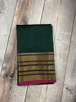 Dark green and purple kanchipuram soft silk saree - PSSS6