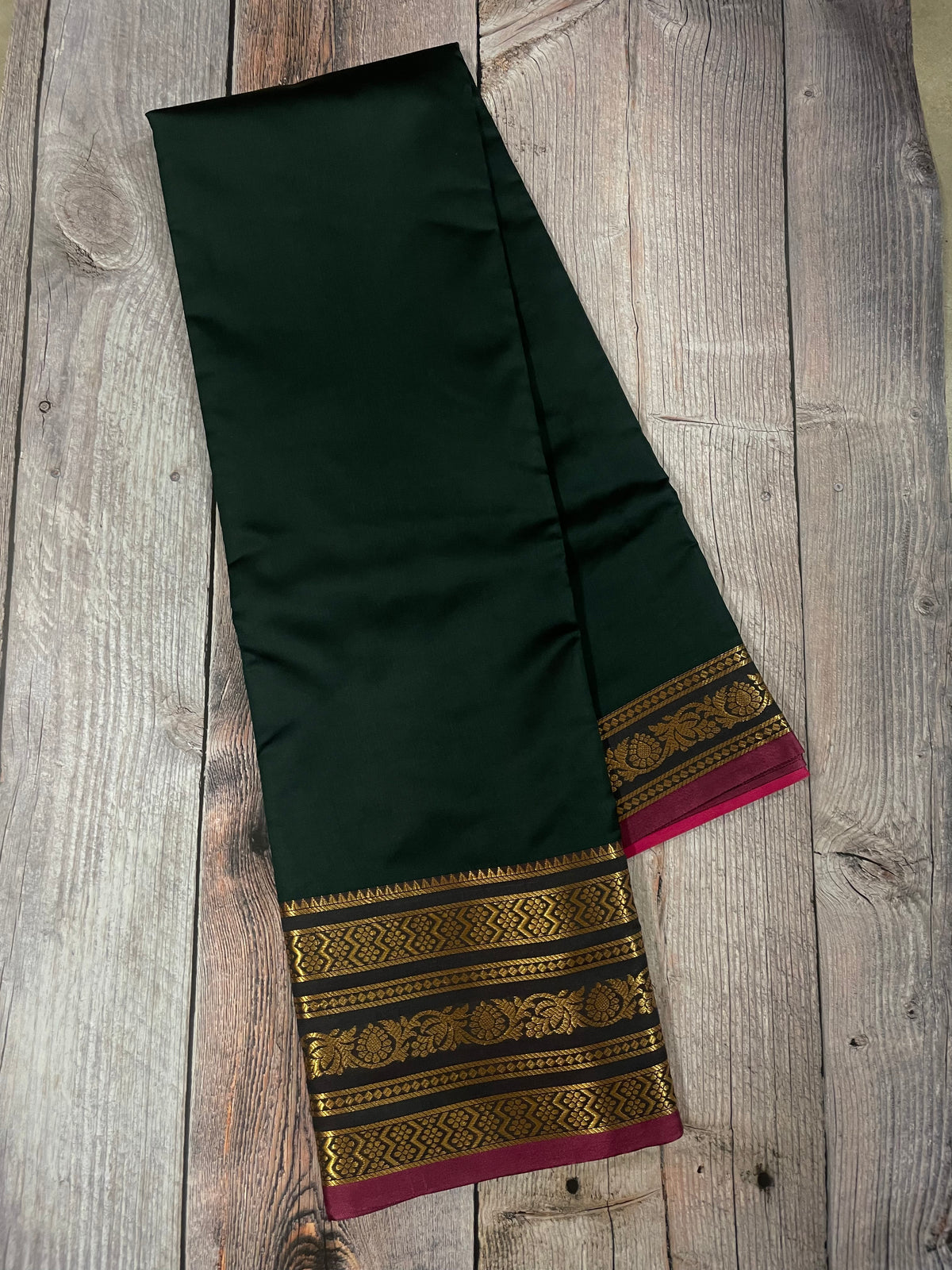 Dark green and purple kanchipuram soft silk saree - PSSS6