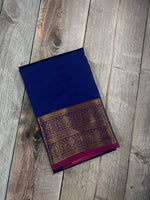 Dark Blue and purple kanchipuram soft silk saree - PSSS7