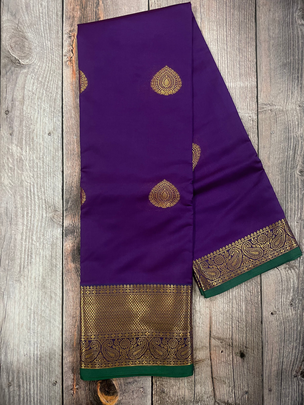 Violet and Green kanchipuram soft silk saree - PSSS8