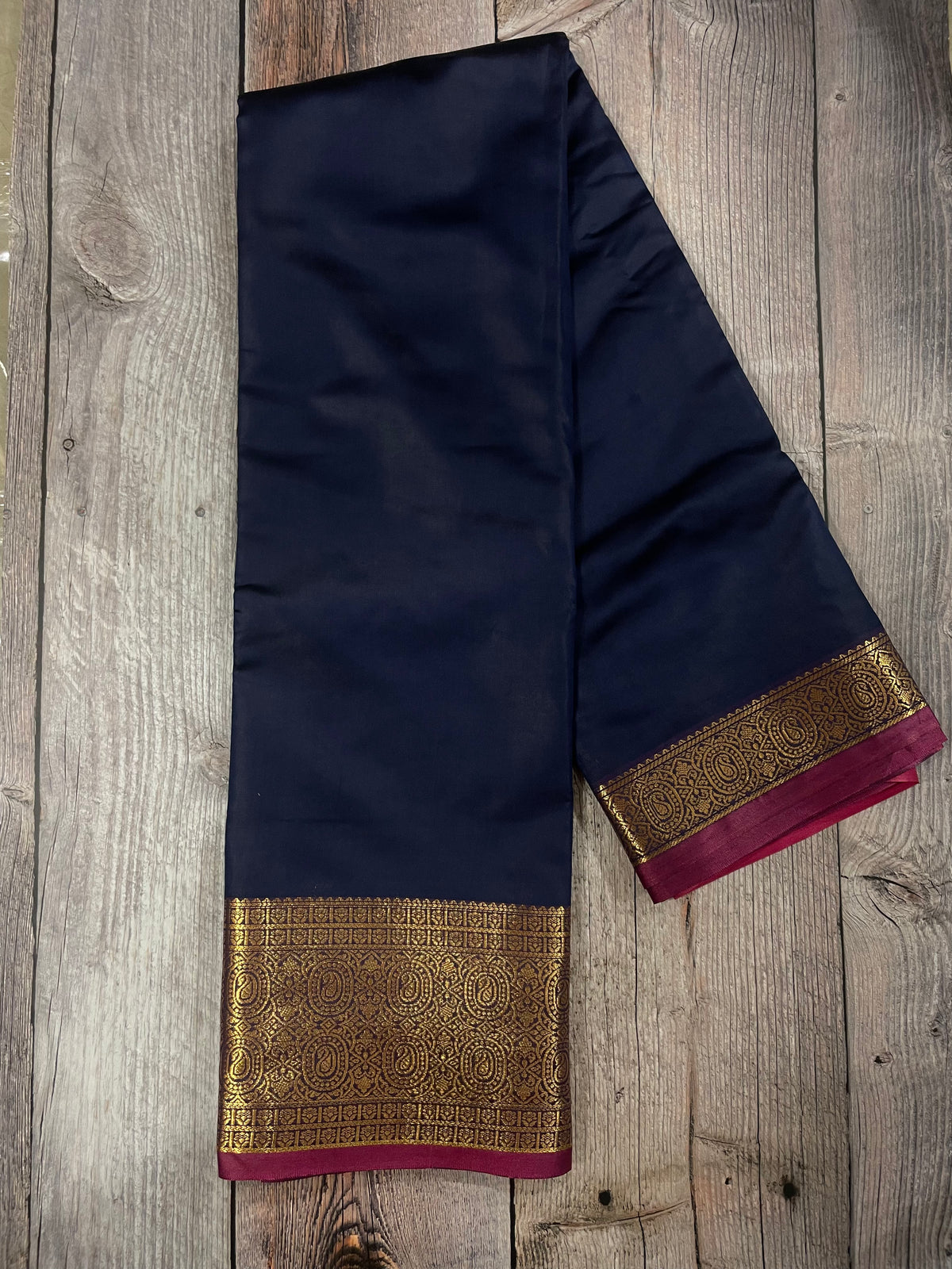 Navy blue and Purple kanchipuram soft silk saree - PSSS9