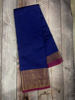 Navy blue and Purple kanchipuram soft silk saree - PSSS10