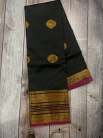 Black and Purple kanchipuram soft silk saree - PSSS13