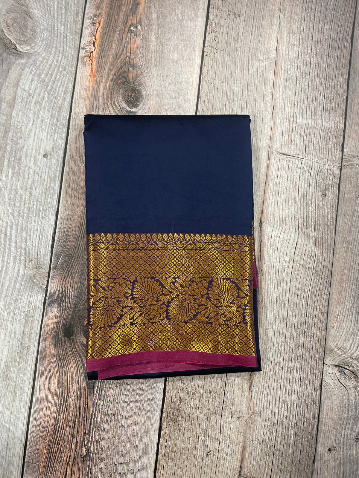 Navy blue and Purple kanchipuram soft silk saree - PSSS14
