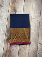 Navy blue and Purple kanchipuram soft silk saree - PSSS14