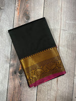 Black and Purple kanchipuram soft silk saree - PSSS15