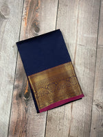 Navu blue and Purple kanchipuram soft silk saree - PSSS23