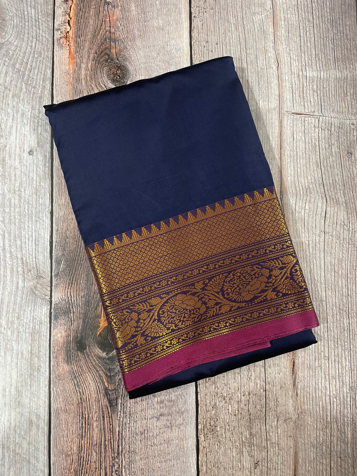 Navu blue and Purple kanchipuram soft silk saree - PSSS24