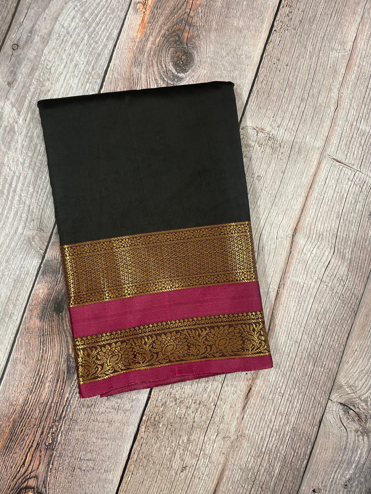 Black and Purple kanchipuram soft silk saree - PSSS17