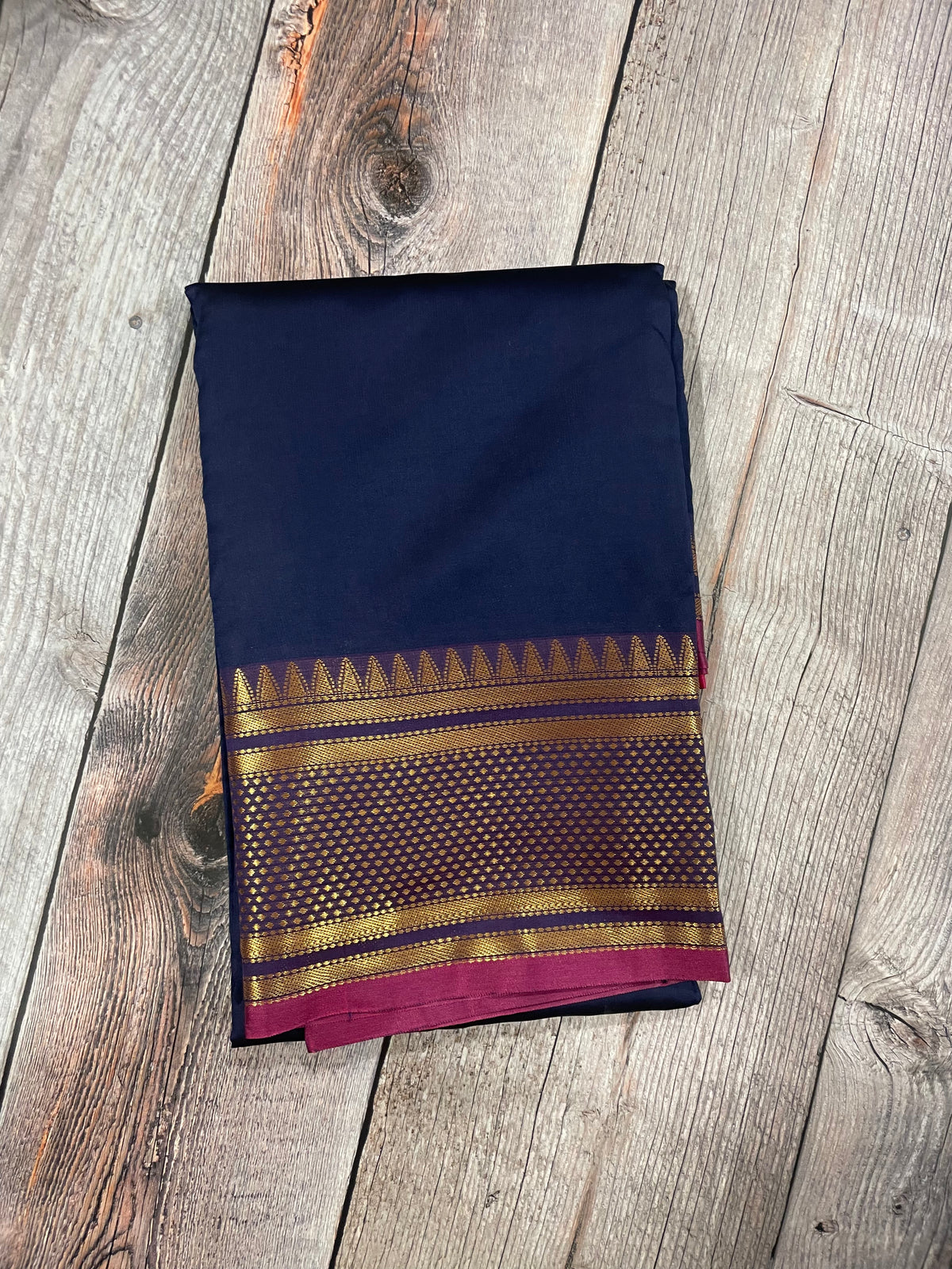 Navy blue and Purple kanchipuram soft silk saree - PSSS18