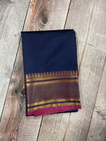 Navy blue and Purple kanchipuram soft silk saree - PSSS18