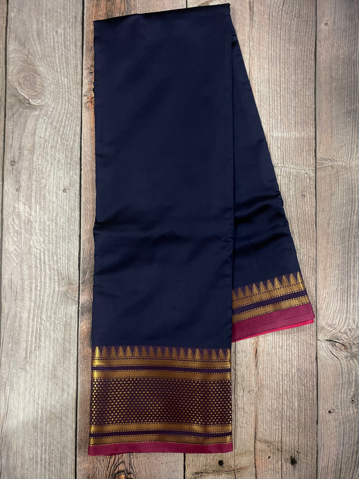 Navy blue and Purple kanchipuram soft silk saree - PSSS18