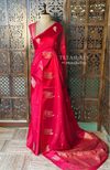 Red Banarasi Crape silk saree - PBRHB3