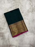 Black and purple kanchipuram soft silk saree - PSSS29