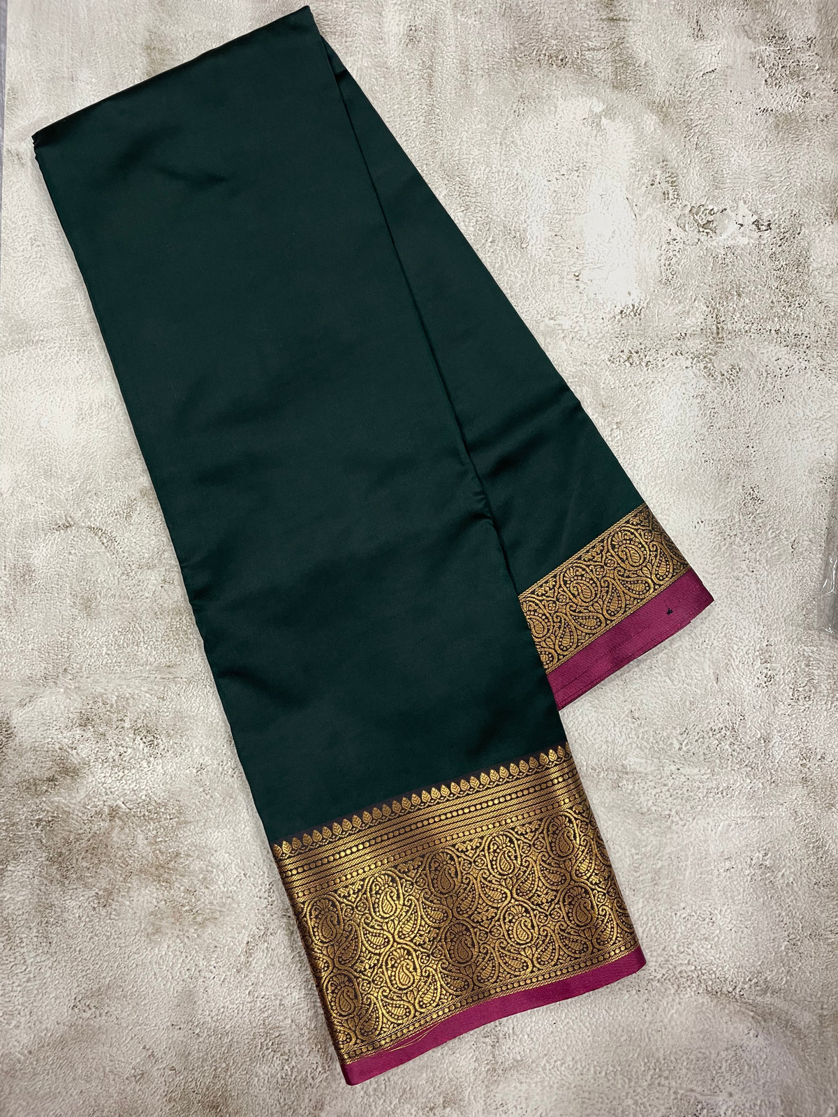 Black and purple kanchipuram soft silk saree - PSSS29