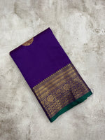 Violet and purple kanchipuram soft silk saree - PSSS31