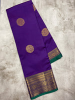 Violet and purple kanchipuram soft silk saree - PSSS31