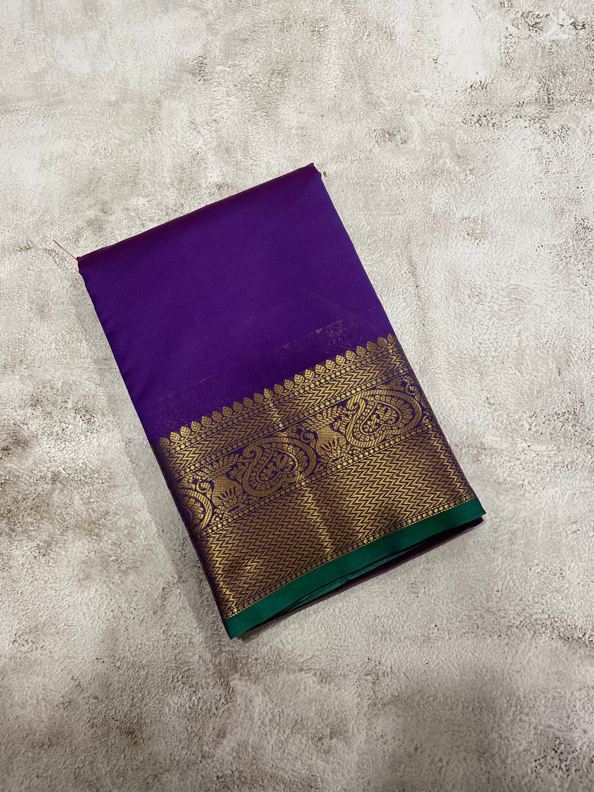 Violet and green kanchipuram soft silk saree - PSSS33