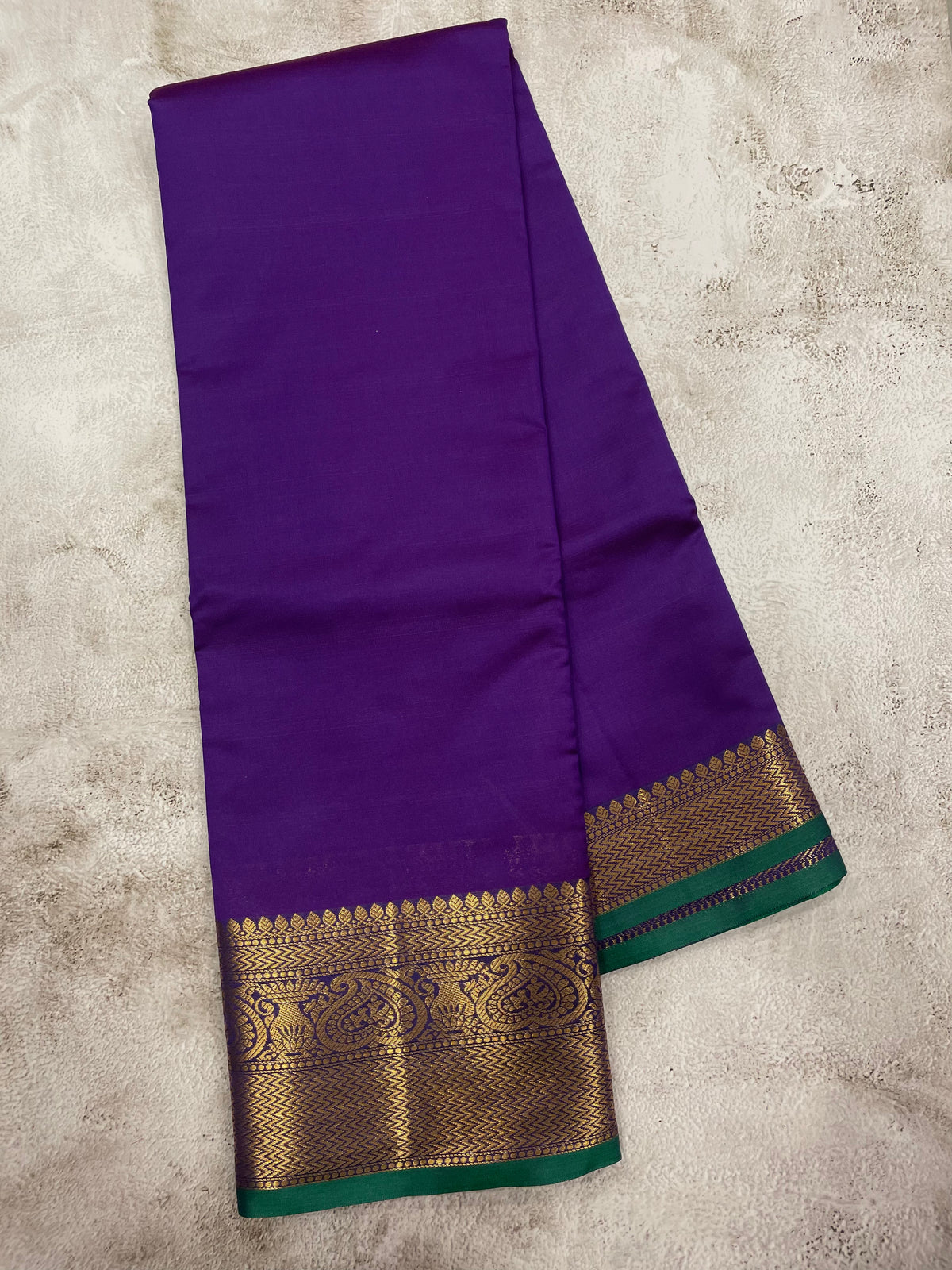 Violet and green kanchipuram soft silk saree - PSSS33