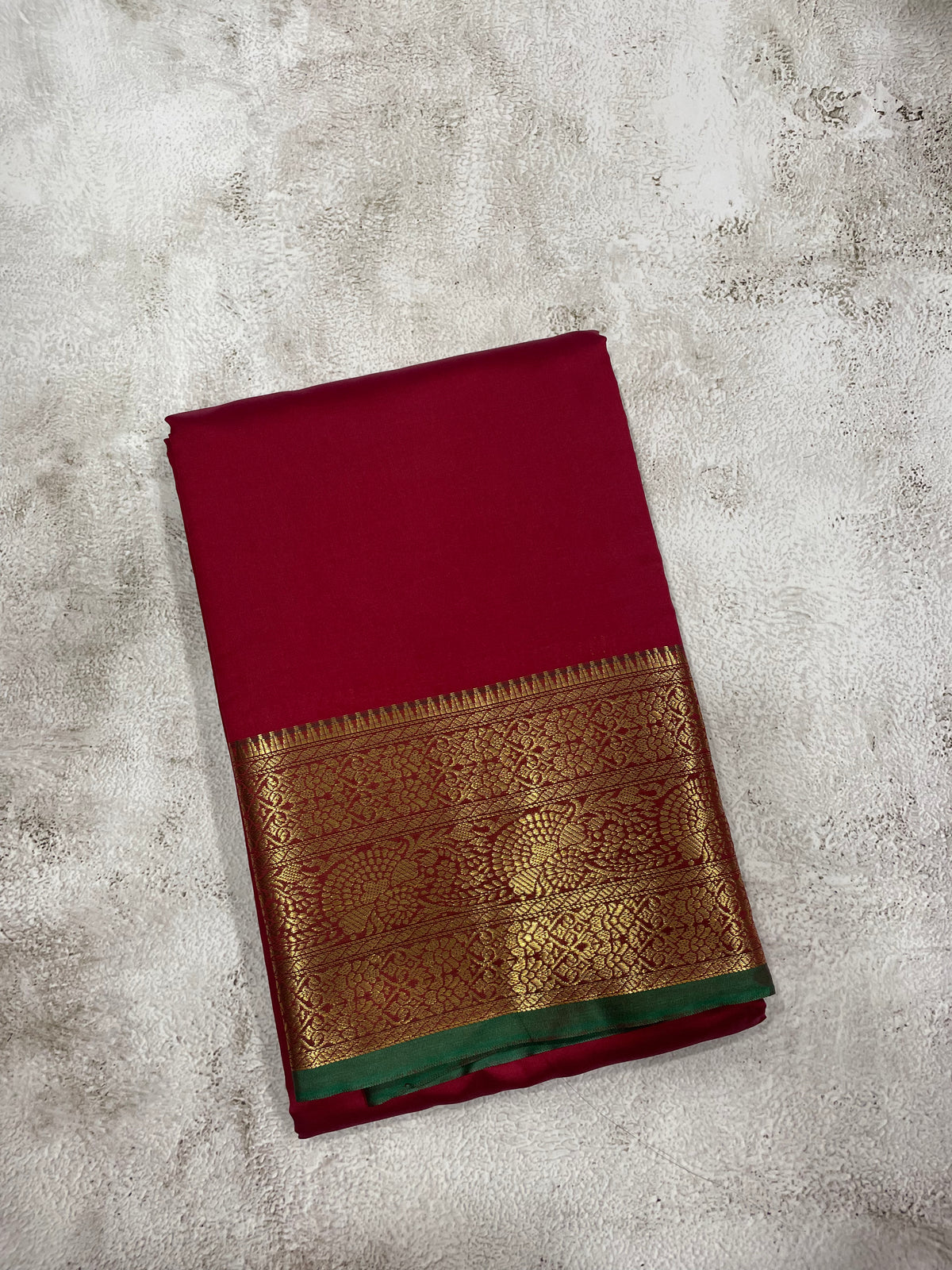 Maroon Red and green kanchipuram soft silk saree - PSSS34