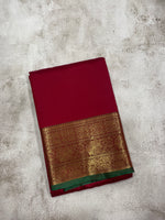 Maroon Red and green kanchipuram soft silk saree - PSSS34