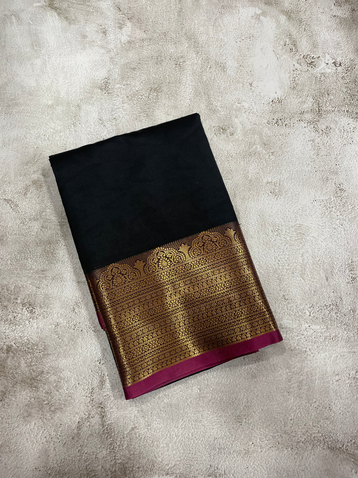 Black and Purple kanchipuram soft silk saree - PSSS35