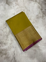 Olive Green and Purple kanchipuram soft silk saree - PSSS38