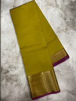 Olive Green and Purple kanchipuram soft silk saree - PSSS38
